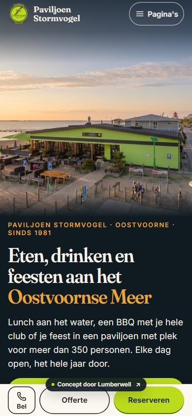 Paviljoen Stormvogel op de telefoon